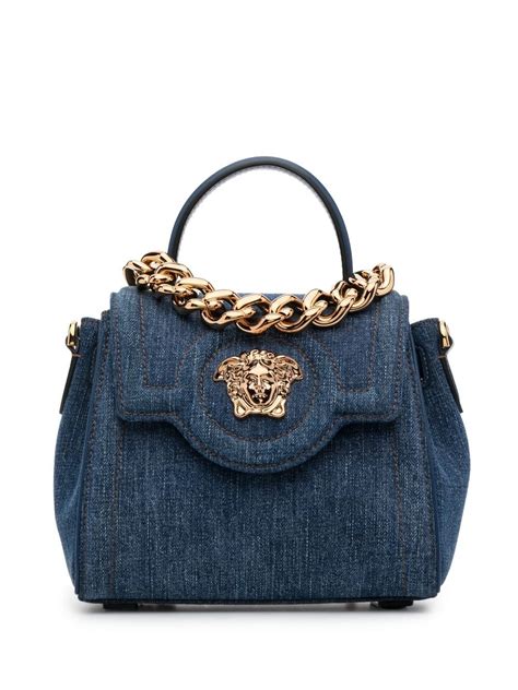 versace la medusa messenger bag|Versace denim tote bag.